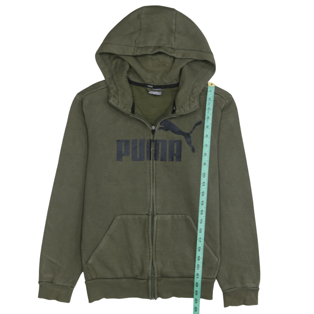 Mens UK Size S PUMA Green Full Zip Hoodie