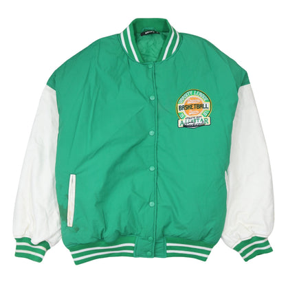 Womens UK Size 10 Missguided Green Varsity Jacket