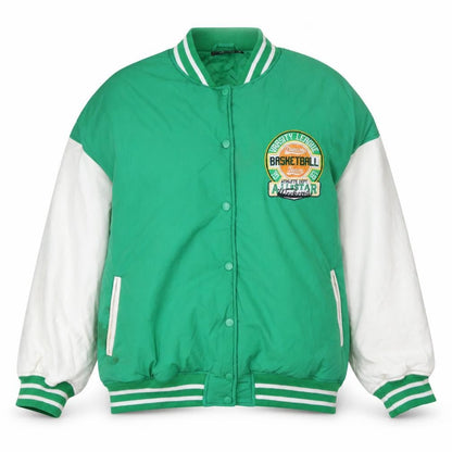 Womens UK Size 10 Missguided Green Varsity Jacket