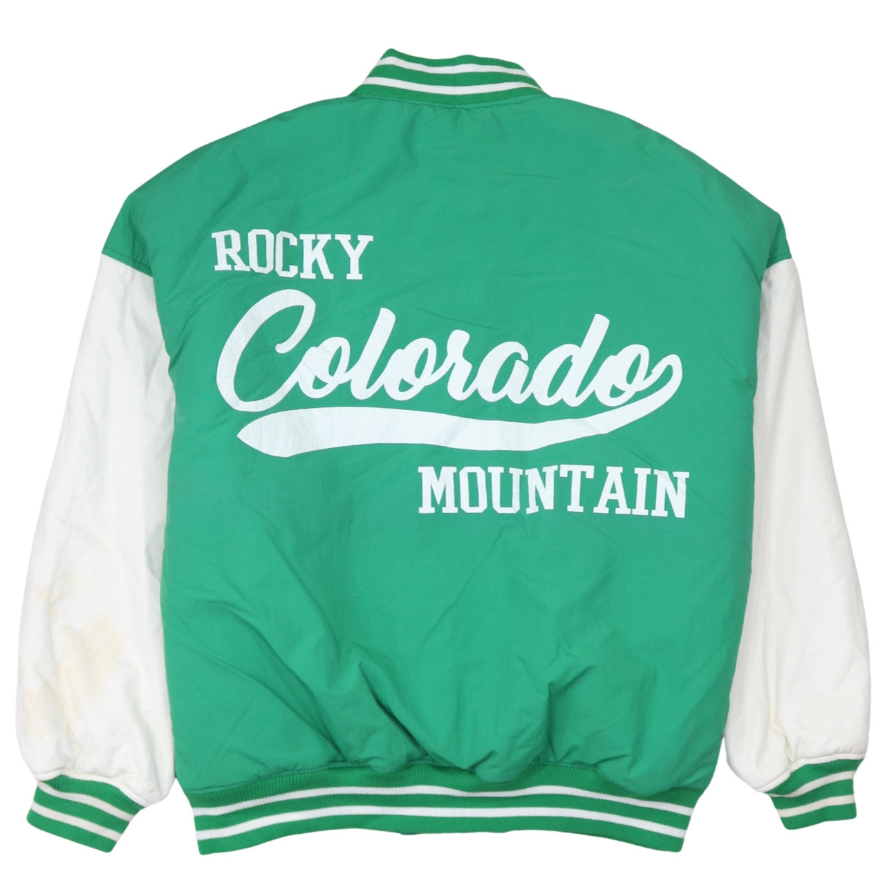 Womens UK Size 10 Missguided Green Varsity Jacket