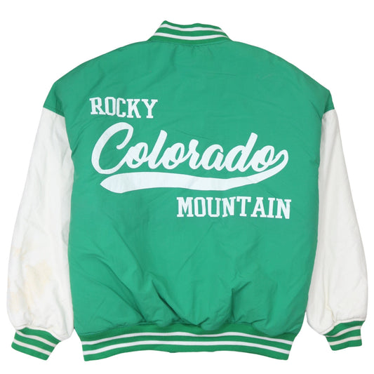 Womens UK Size 10 Missguided Green Varsity Jacket