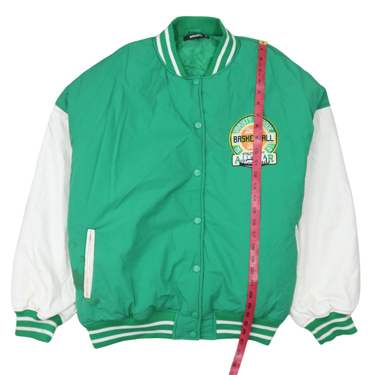 Womens UK Size 10 Missguided Green Varsity Jacket