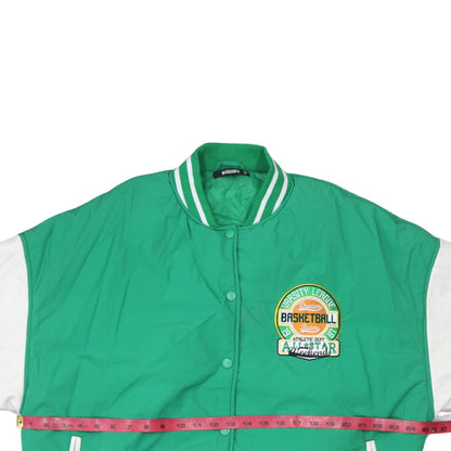 Womens UK Size 10 Missguided Green Varsity Jacket