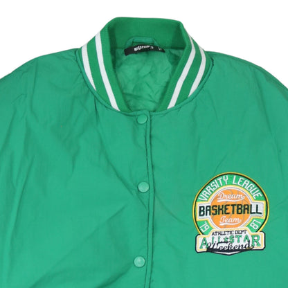 Womens UK Size 10 Missguided Green Varsity Jacket