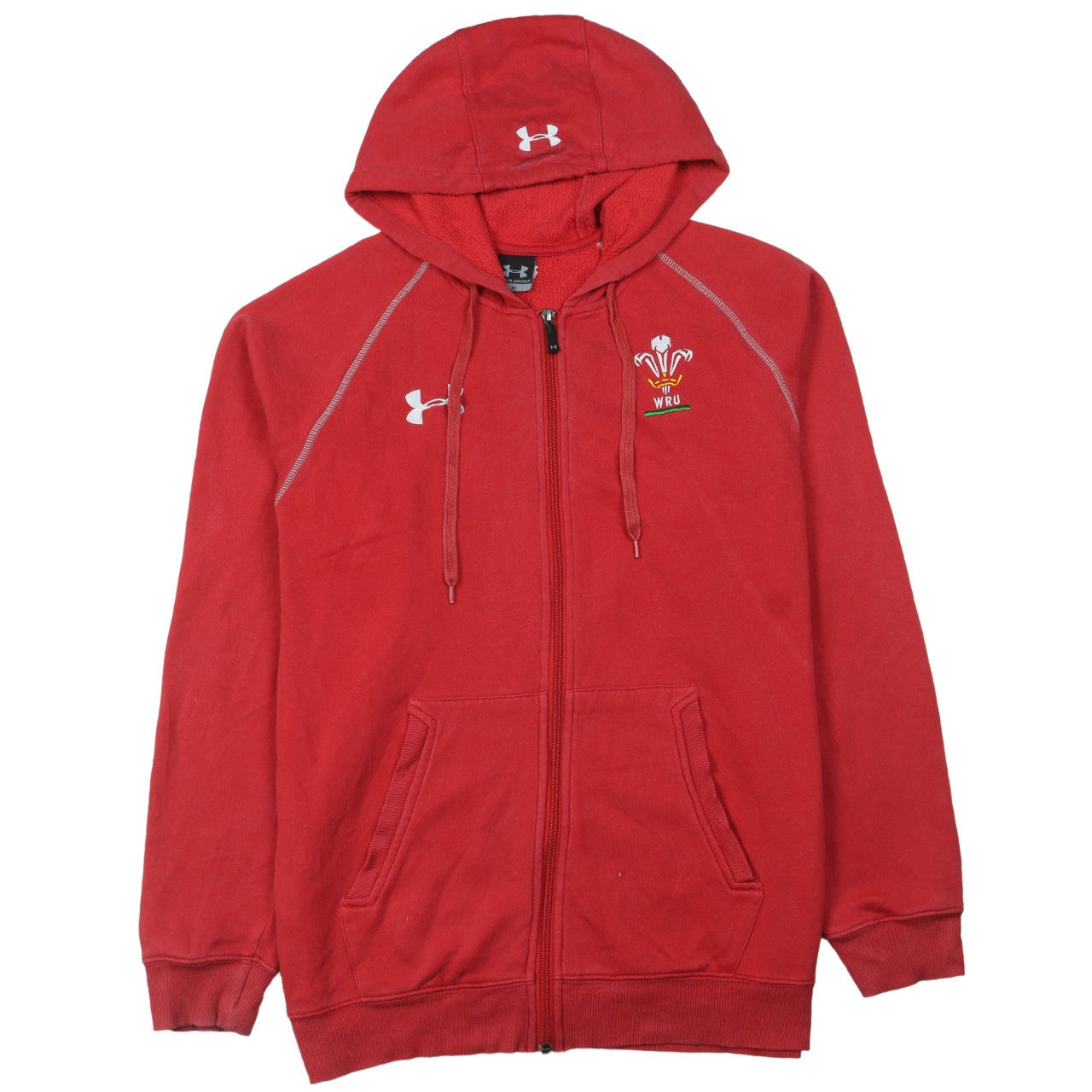 Mens UK Size M Under armour Red Full Zip Hoodie