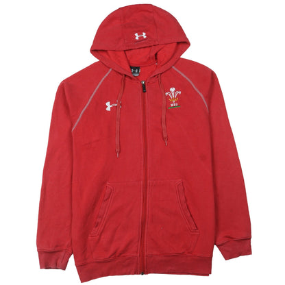 Mens UK Size M Under armour Red Full Zip Hoodie