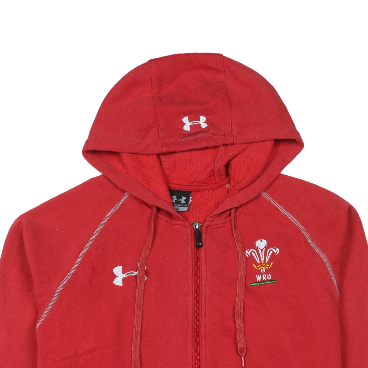 Mens UK Size M Under armour Red Full Zip Hoodie