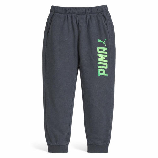 Front view of Puma Men's Grey Jogger Sweatpants L Fleece Activewear Tapered Fit