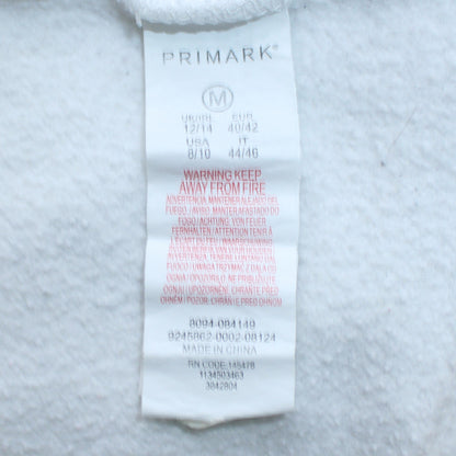 Womens UK Size M Primark White Pullover Hoodie