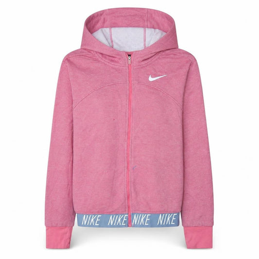Front view of Nike Teens Pink Dri-FIT Full Zip Hoodie XL 13-15yrs
