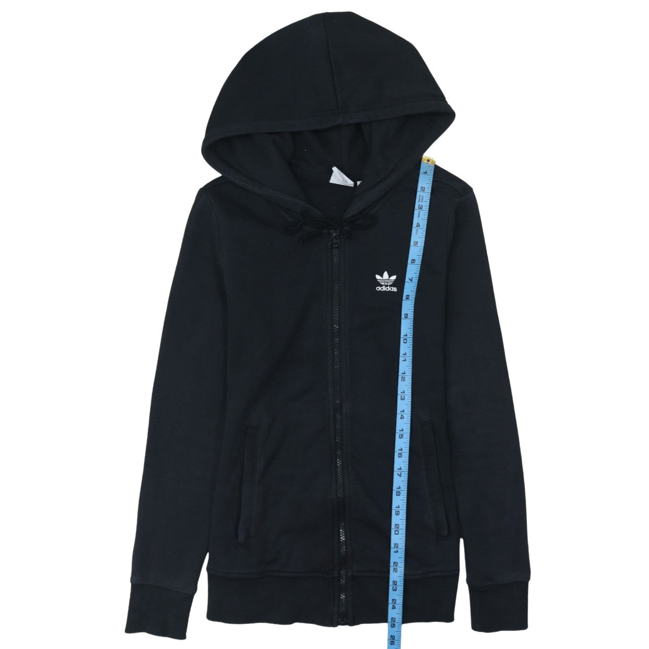 Womens UK Size XS adidas Black Full Zip Hoodie