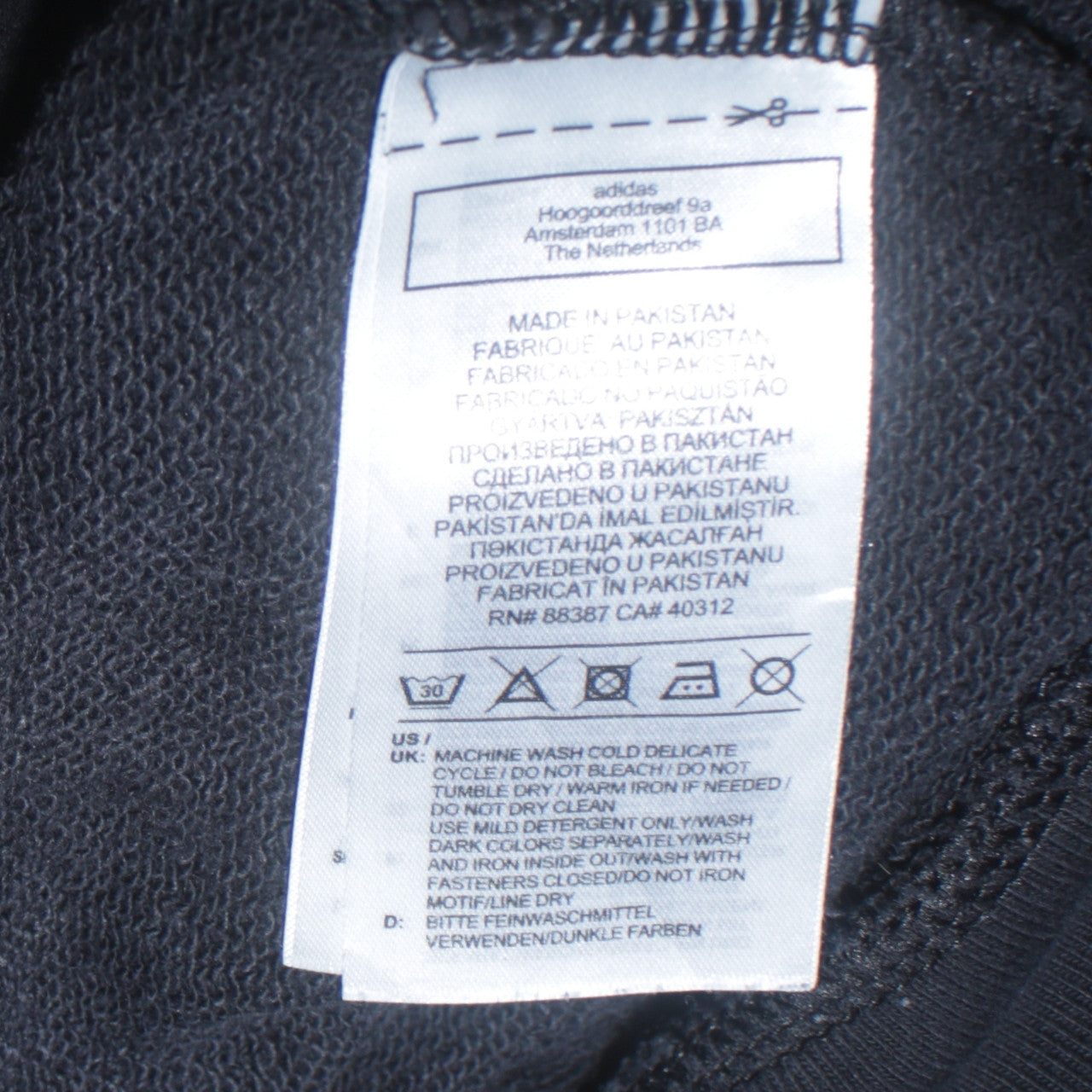 Womens UK Size XS adidas Black Full Zip Hoodie