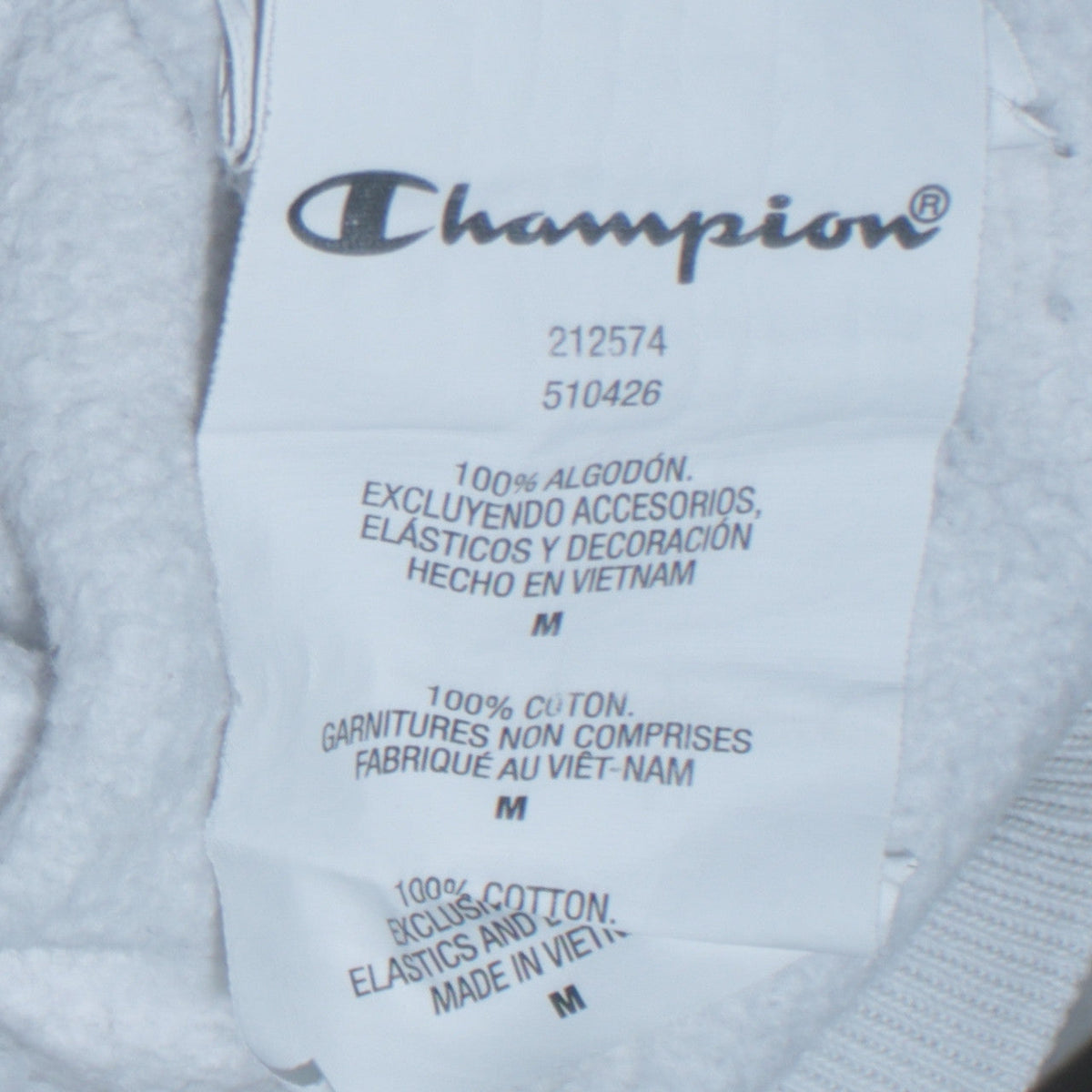 Mens UK Size M Champion White Pullover Hoodie