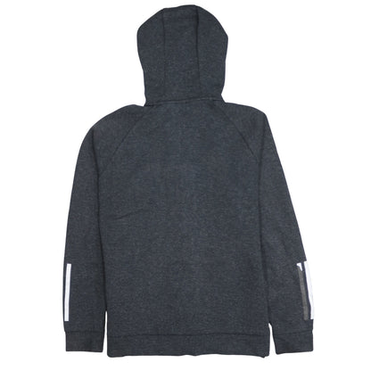Adidas Boys Dark Grey Full Zip Hoodie Size 11-12 Years Hooded Sportswear