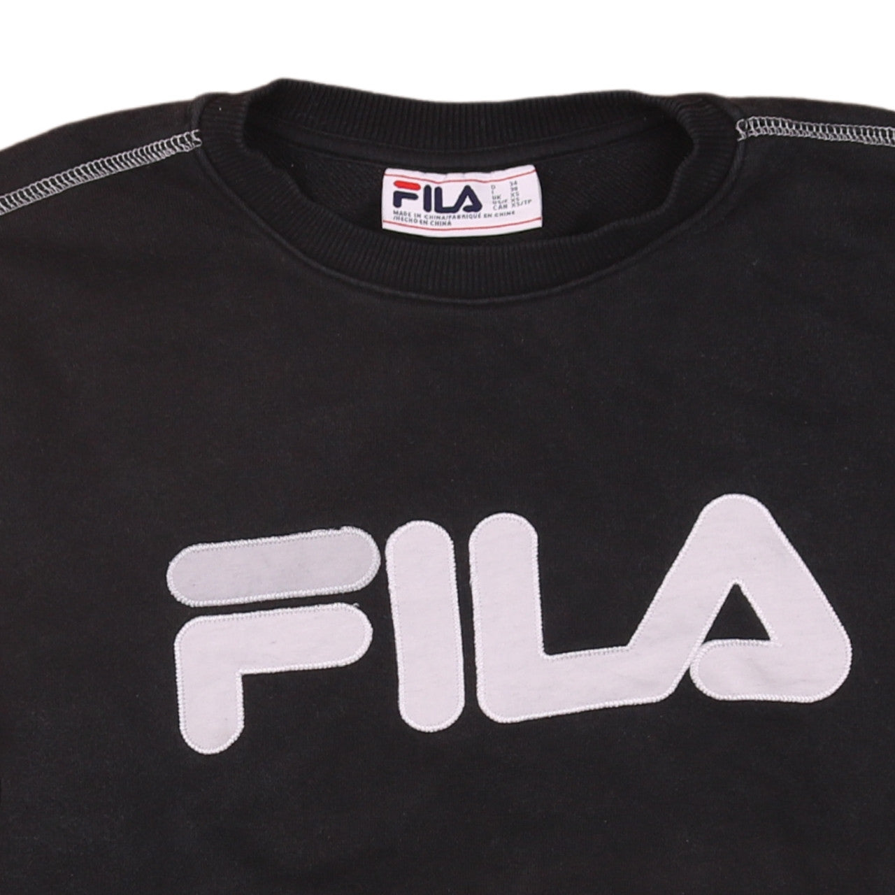 Mens UK Size XS FILA Black Pullover Sweatshirt