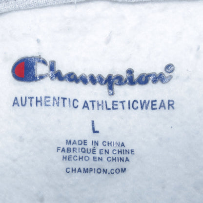 Champion Boys White Pullover Hoodie Size L Embroidered Logo Cotton Blend