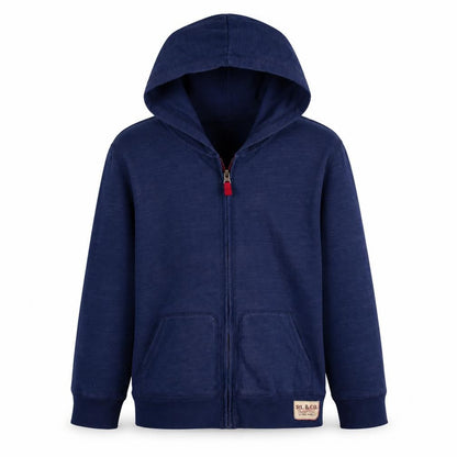 Front view of Polo Ralph Lauren Teens Blue Full Zip Hoodie M (10-12) Nautical Anchor Print