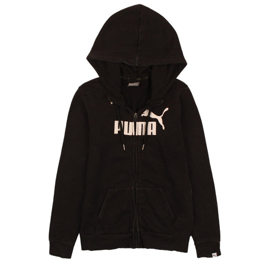 Womens UK Size 8 PUMA Black Full Zip Hoodie
