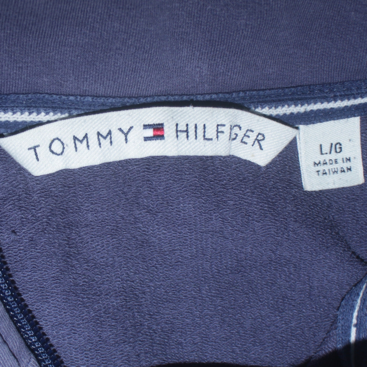 Womens UK Size L Tommy Hilfiger Blue Full Zip Sweatshirt