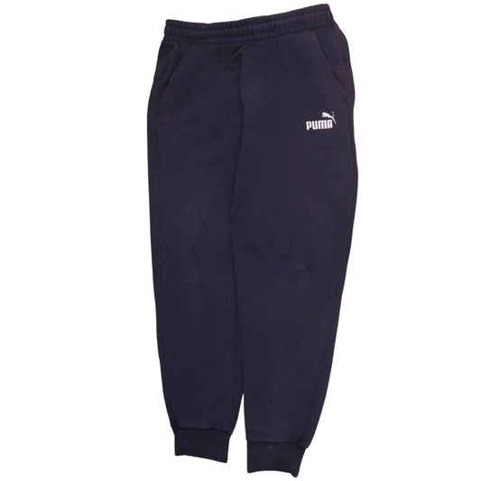 Mens UK Size M PUMA Regular Fit Jogger Blue Trousers