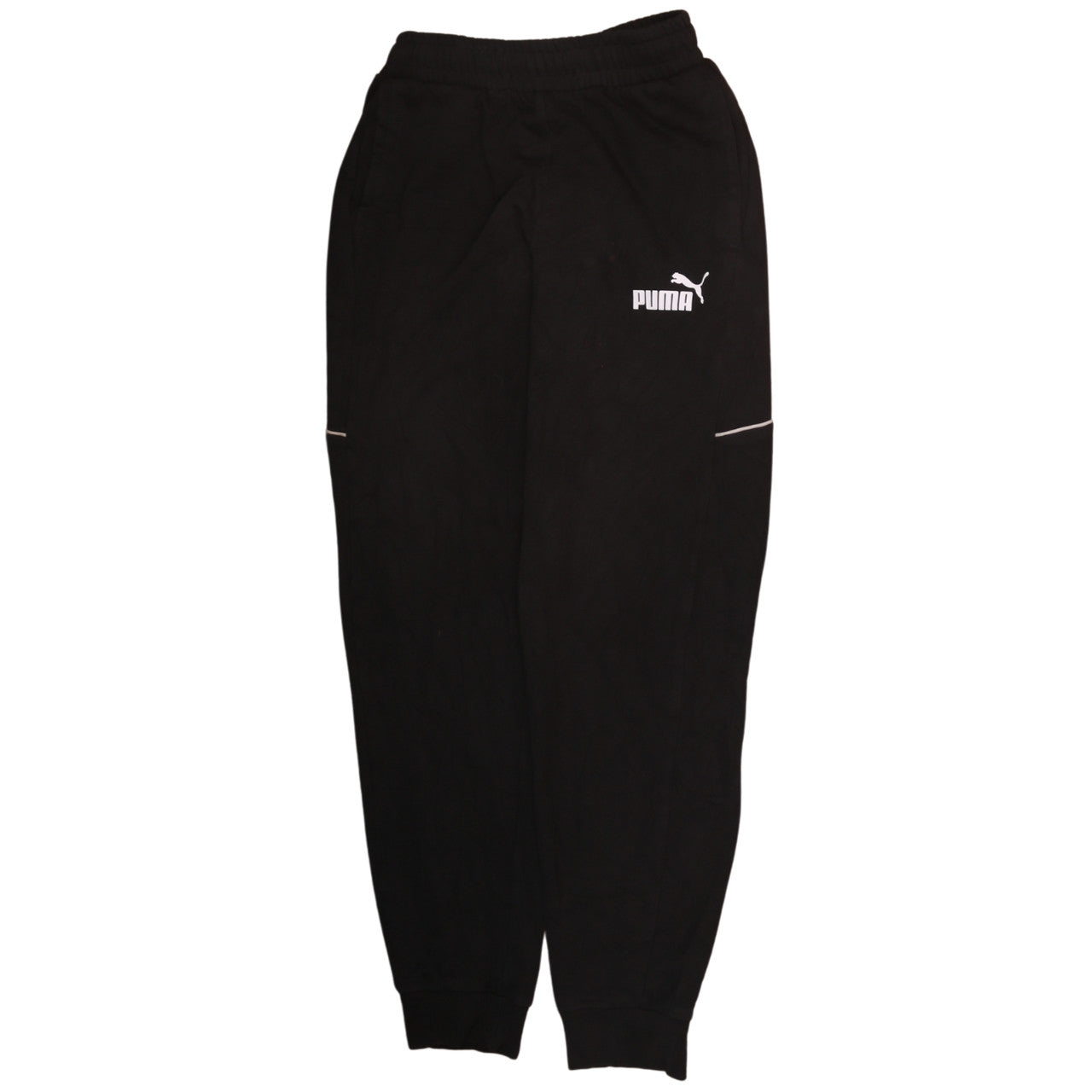 Mens UK Size S PUMA Regular Fit Jogger Black Trousers