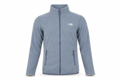 Front view of The North Face Blue Polartec Fleece Jacket unisex s full zip outdoor