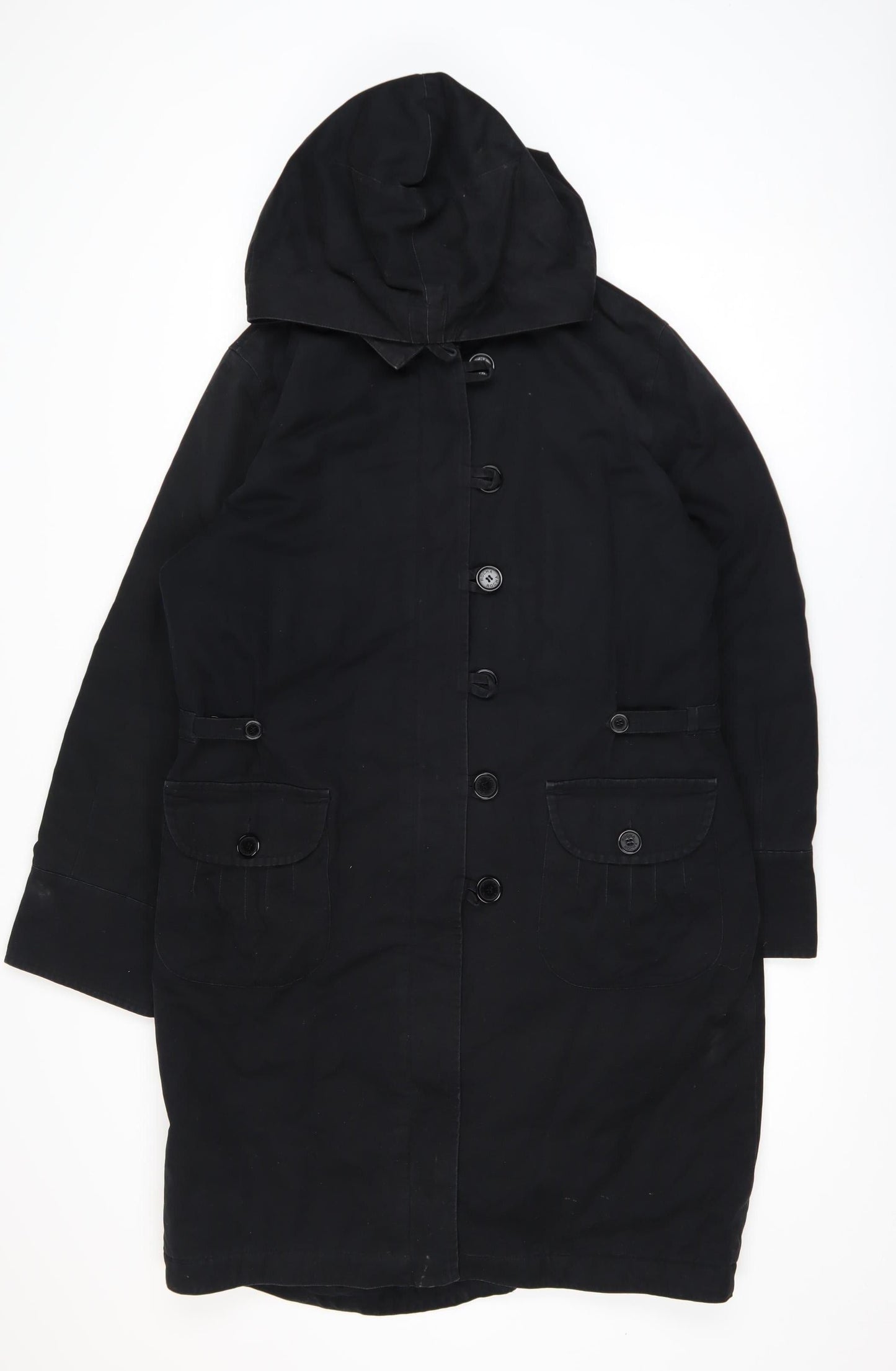 Womens UK Size 16 Rocha John Rocha Black Parka Coat