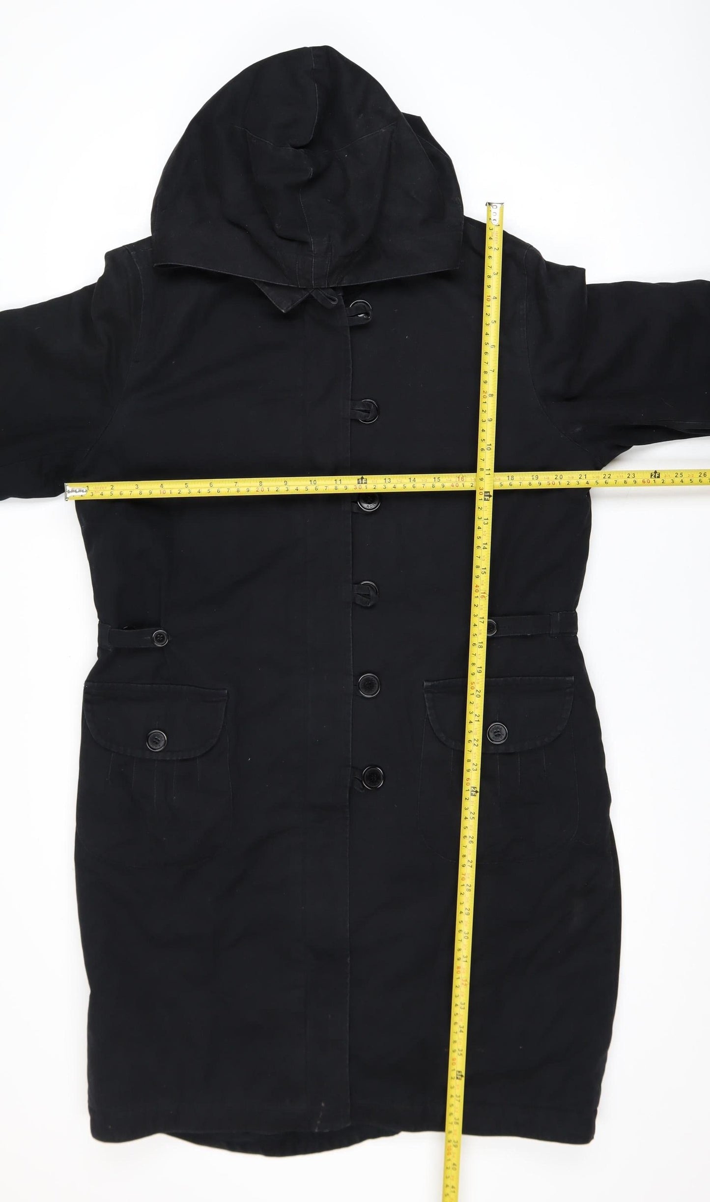 Womens UK Size 16 Rocha John Rocha Black Parka Coat