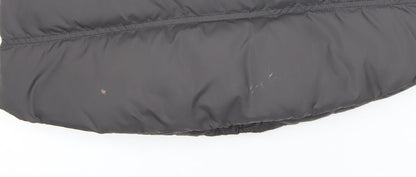 Jack Wills Womens Grey Hooded Faux Fur Trim Puffer Waistcoat UK 12