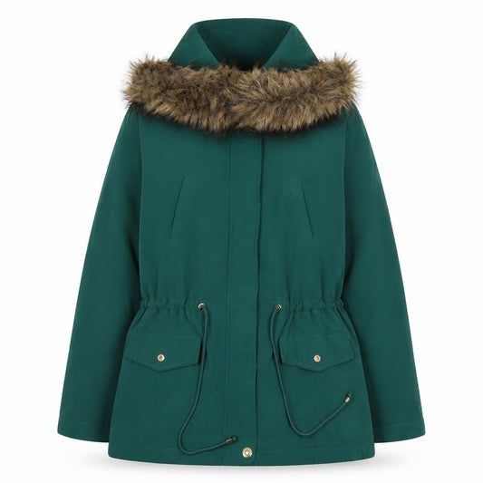 Womens UK Size 12 Primark Green Parka Coat