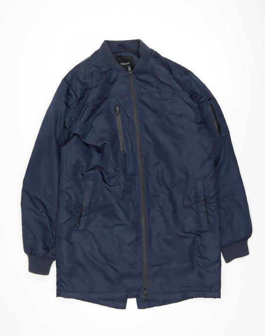 Mens UK Size M Villain Blue Bomber Jacket