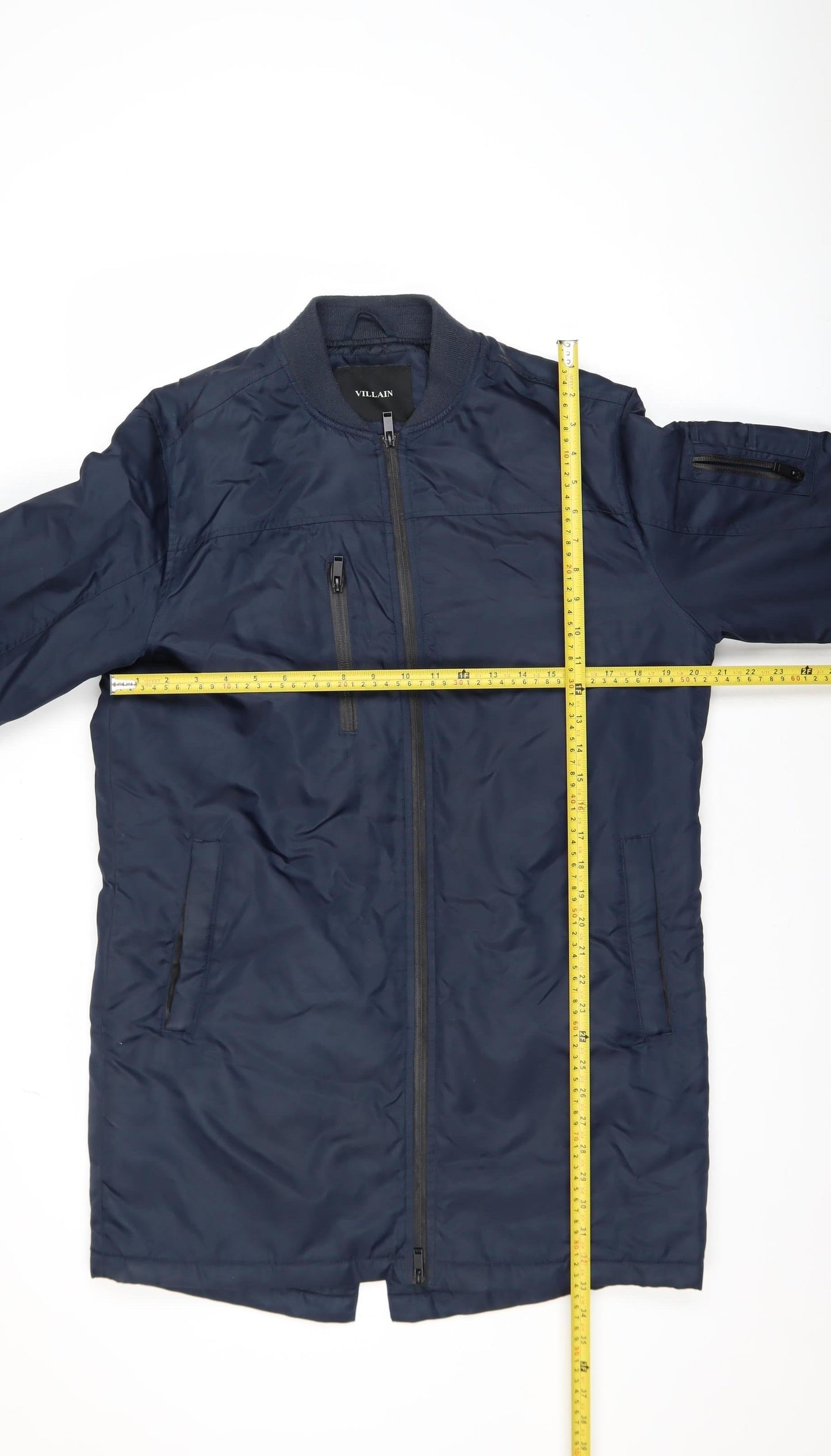 Mens UK Size M Villain Blue Bomber Jacket