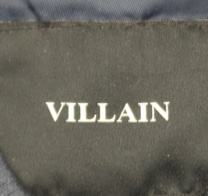 Mens UK Size M Villain Blue Bomber Jacket
