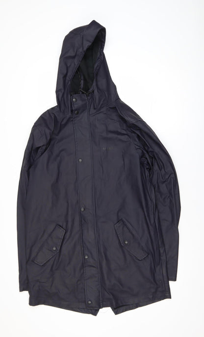 Womens UK Size 12 Pull & Bear Blue Rain Coat