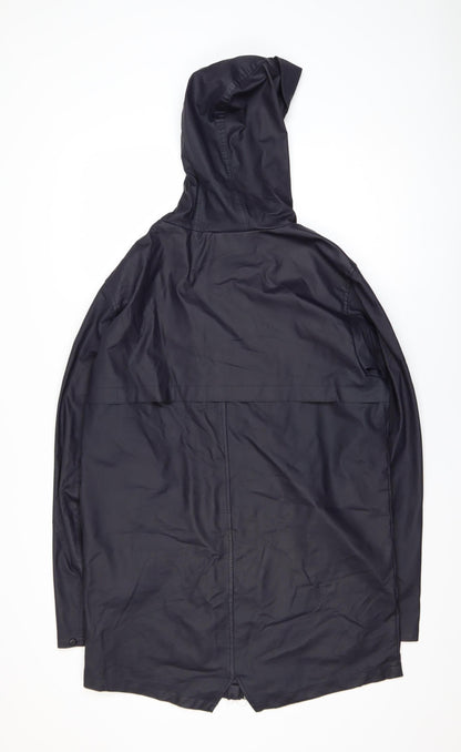 Womens UK Size 12 Pull & Bear Blue Rain Coat