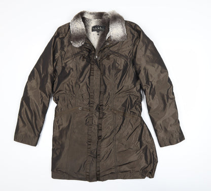 Womens UK Size S Nicole Miller Brown Parka Coat