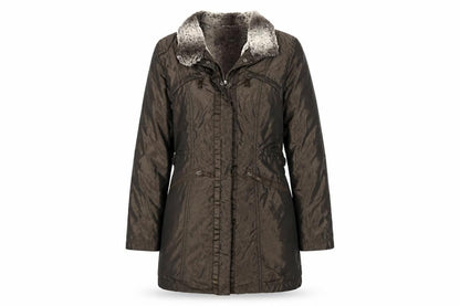 Womens UK Size S Nicole Miller Brown Parka Coat