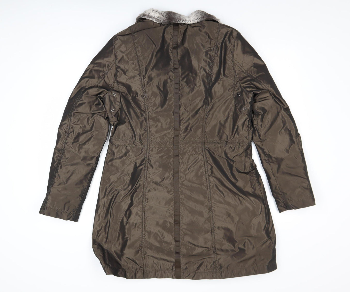 Womens UK Size S Nicole Miller Brown Parka Coat