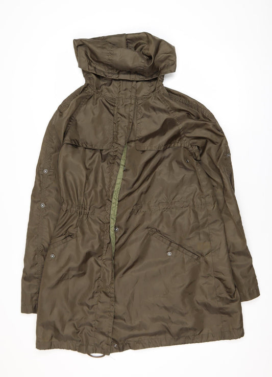 Womens UK Size 8 Topshop Green Parka Coat