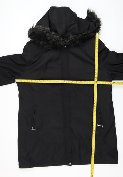 Womens UK Size L Bonmarché Black Parka Coat