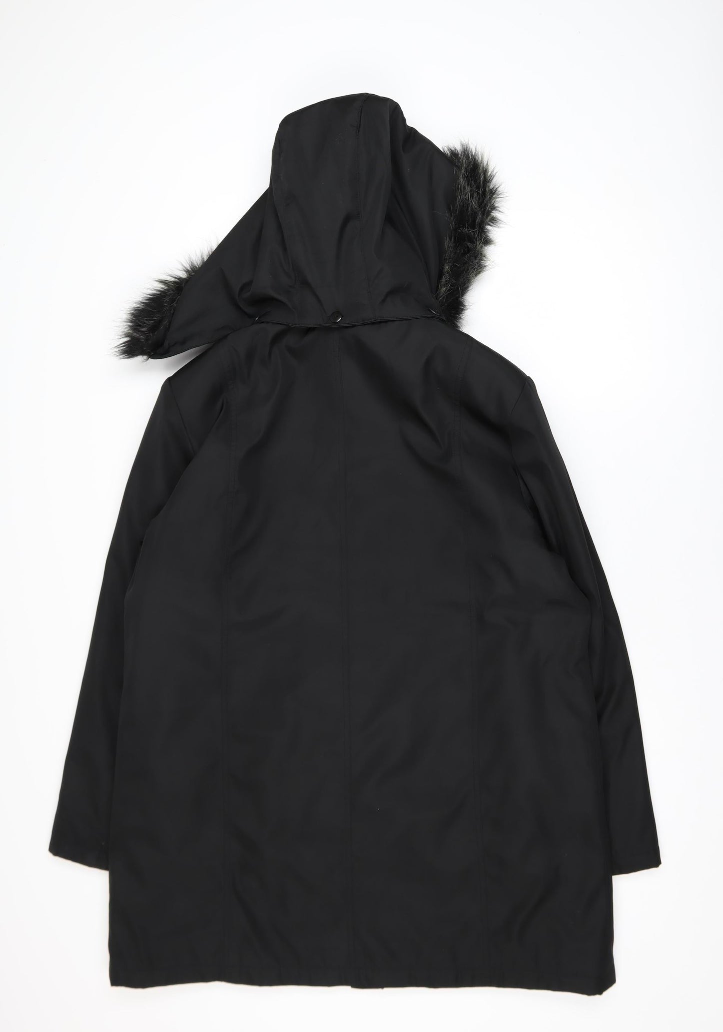 Womens UK Size L Bonmarché Black Parka Coat