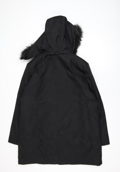 Womens UK Size L Bonmarché Black Parka Coat