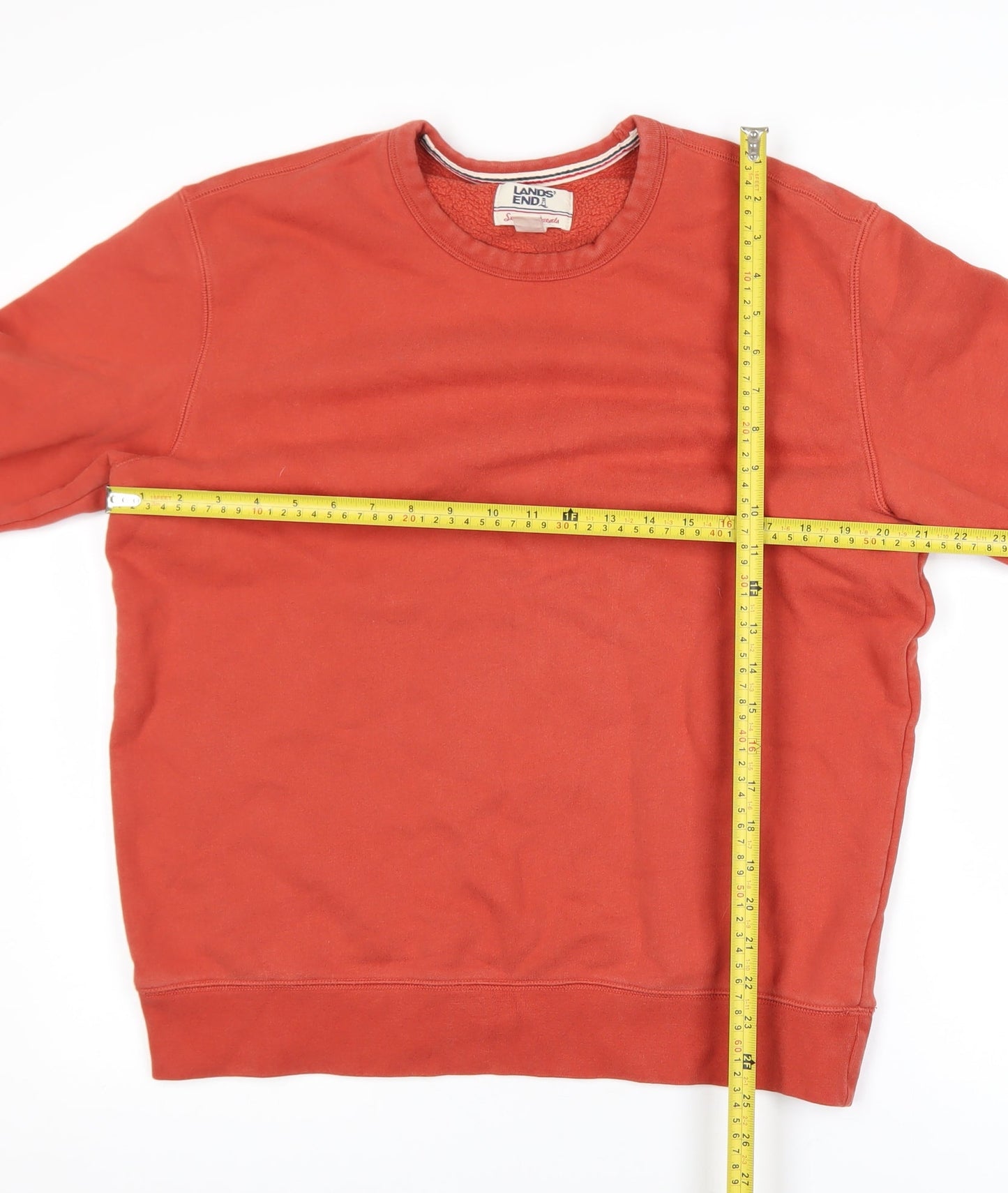 Mens UK Size M Lands' End Red Pullover Sweatshirt