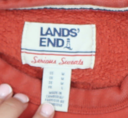 Mens UK Size M Lands' End Red Pullover Sweatshirt