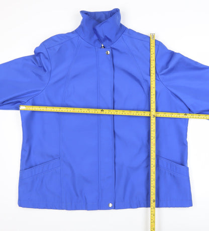 Bm Collection Womens Blue L Basic Mid-Length Zip Jacket