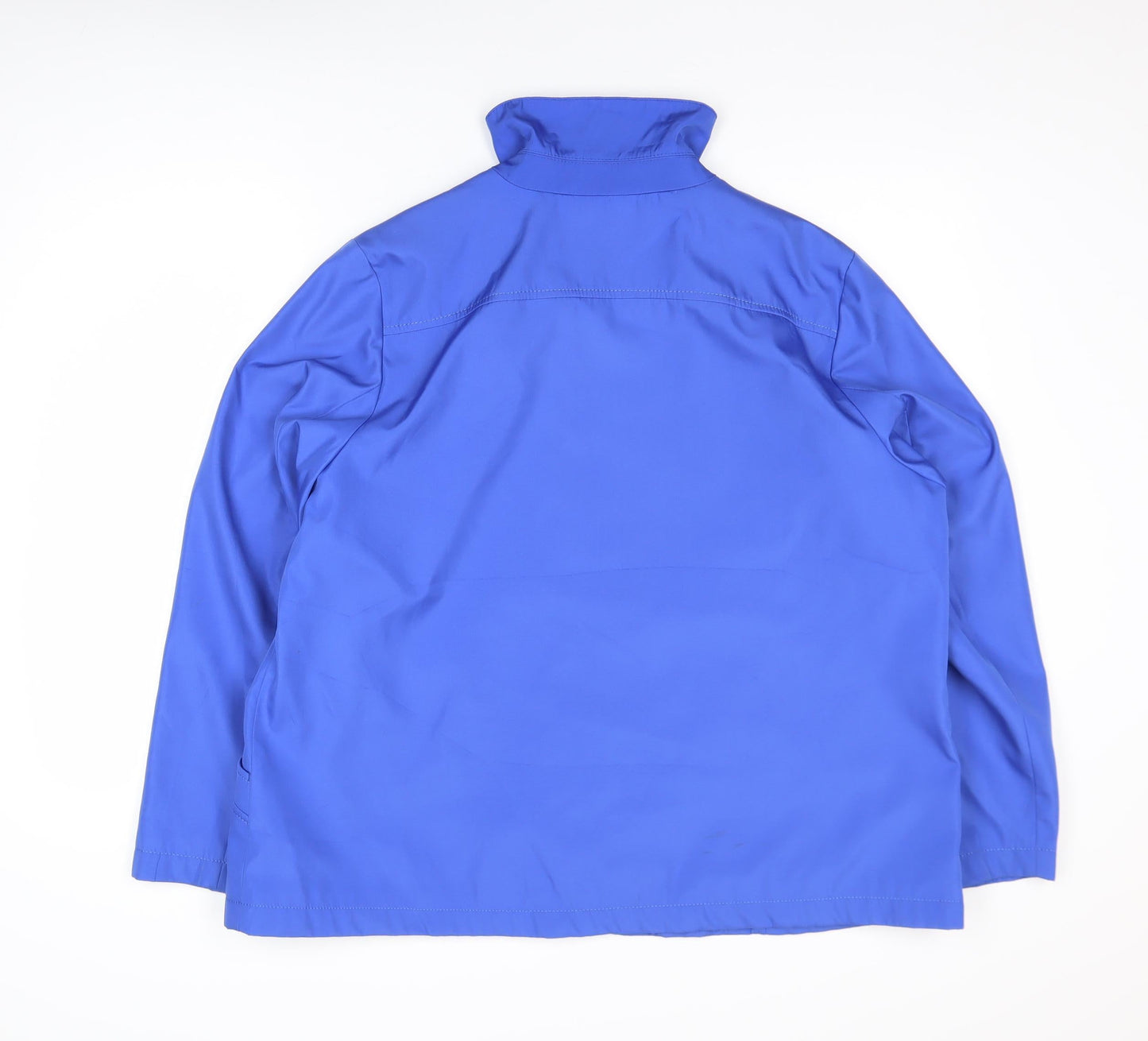 Bm Collection Womens Blue L Basic Mid-Length Zip Jacket