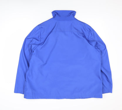 Bm Collection Womens Blue L Basic Mid-Length Zip Jacket