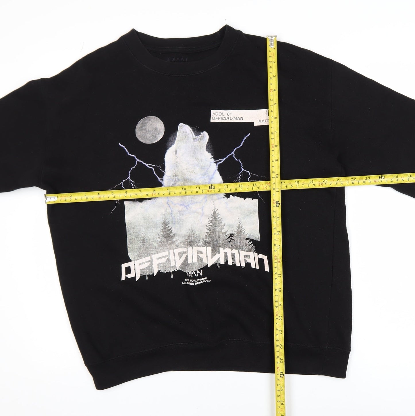 Mens UK Size S BoohooMAN Black Pullover Sweatshirt