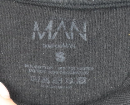 Mens UK Size S BoohooMAN Black Pullover Sweatshirt