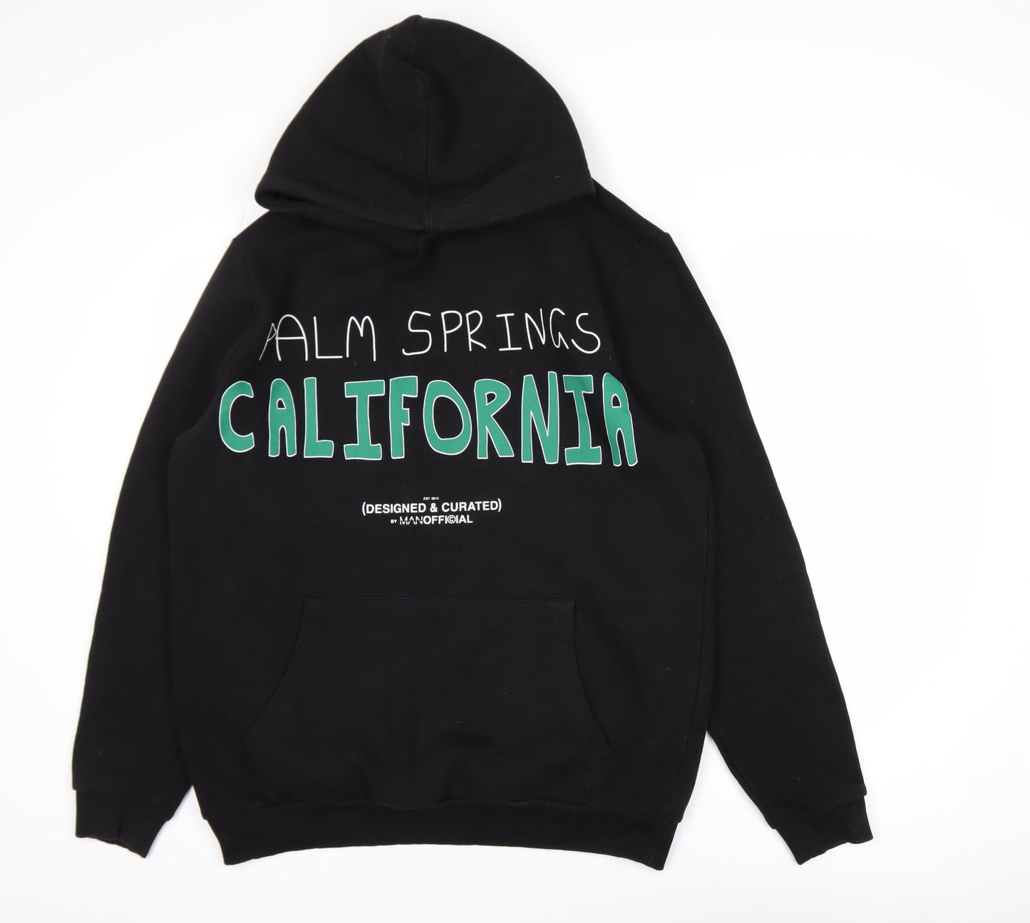 Mens UK Size S BoohooMAN Black Pullover Hoodie